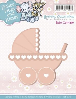Snijmal - Yvonne Creations - Smiles, Hugs and Kisses: Baby Carriage - YCD10019