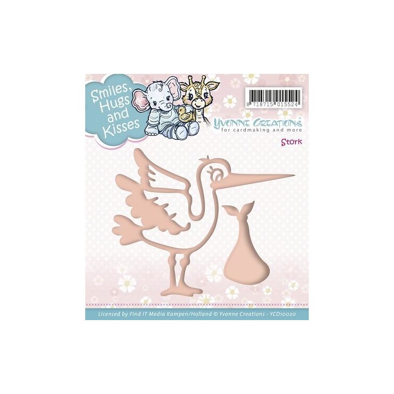Snijmal - Yvonne Creations - Smiles, Hugs and Kisses: Stork - YCD10020