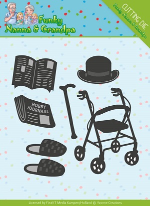 Snijmal - Yvonne Creations - Funky Nanna & Grandpa - Accessories- YCD10159