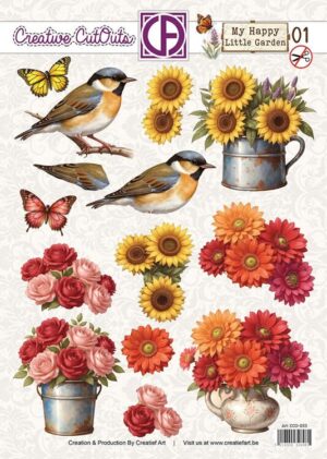 Push-out sheet - 3D - Creative Cut Outs - My Happy Little Garden 1