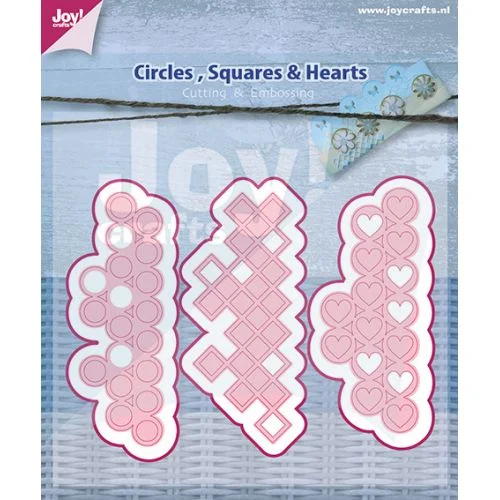 Snijmal - Joy! Crafts - Circles, Squares & Hearts - 6002/0447