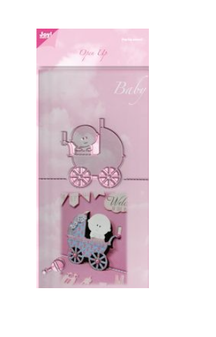 Snijmal - Joy! Crafts - Open-Up Stencil: Baby met Kinderwagen - 6003/2007