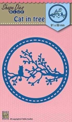 Snijmal - Nellie Snellen - Shape Dies Blue: Cat in Tree - SDB020