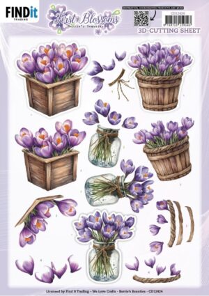 knipvel-3D - Berries Beauties - First Blossoms: Crocus Charm - CD12424