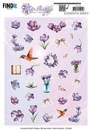 knipvel-3D - Berries Beauties - First Blossoms: Small Elements - CD12429