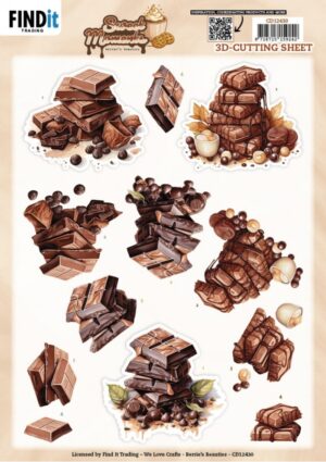 knipvel-3D - Berries Beauties - Sweet Moments - Chocolate Bliss - CD12430