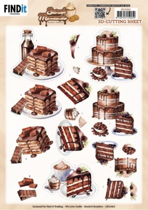 knipvel-3D - Berries Beauties - Sweet Moments - Baked with love - CD12431