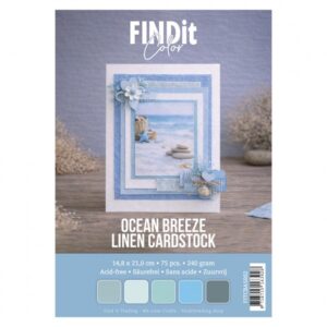 Find It Color - Linnen Kaartenkarton - Ocean Breeze - 14,8 x 21,0 cm