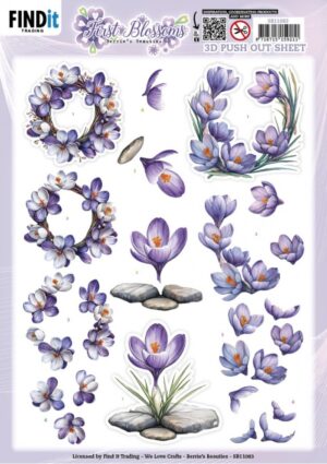 Push-out sheet - 3D - Berrie's Beauties - First Blossoms: Stone & Bloom - SB11083