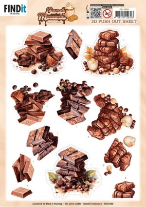Push-out sheet - 3D - Berrie's Beauties - Sweet Moments - Chocolate Bliss - SB11086