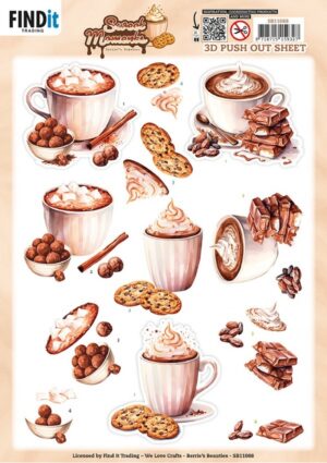 Push-out sheet - 3D - Berrie's Beauties - Sweet Moments - Cookie Delights - SB11088