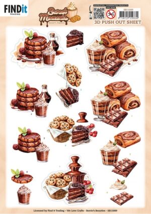 Push-out sheet - 3D - Berrie's Beauties - Sweet Moments - Sugar Treats - SB11089