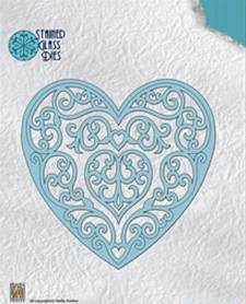 Snijmal - Nellie Snellen - Stained Glass Dies: Fantasy Heart - SGD003