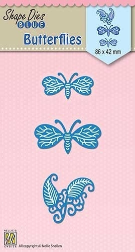 Snijmal - Nellie Snellen - Shape Dies Blue: Butterflies - SDB039