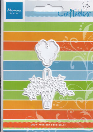 Snijmal - Marianne Design - Craftables: Bloemenmand-label - CR1209