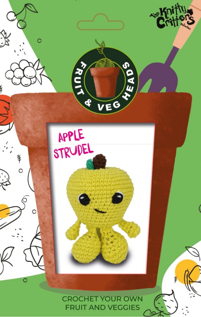 The Knitty Critters Fruit & Veg Heads Haakpakket - Apple Strudel