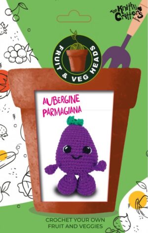 The Knitty Critters Fruit & Veg Heads Haakpakket - Aubergine Parmagiana