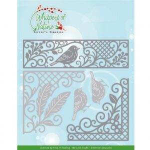Snijmal - Berrie's Beauties - Whispers of Nature Feather Frame: Birds Border & Corners - BBD10094