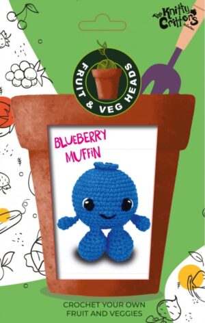 The Knitty Critters Fruit & Veg Heads Haakpakket - Blueberry Muffin