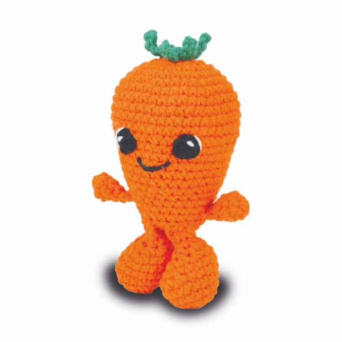 The Knitty Critters Fruit & Veg Heads Haakpakket - Carrot Cake - Afbeelding 2