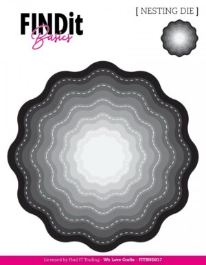 Snijmal - FindIt Basics - Nesting Die: Stitched Wavy Bloom - FITBND017