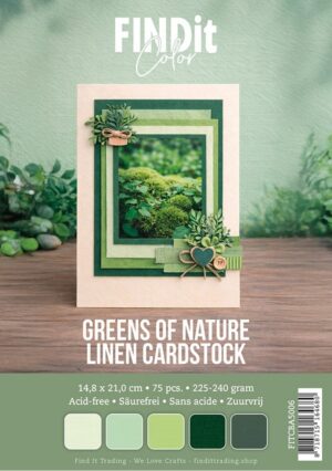 Find It Color - Linnen Kaartenkarton - Greens of Nature - 14,8 x 21,0 cm