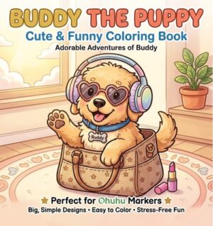 Findit Color - Mini Cozy Colouring Book - Buddy The Puppy (15 x 15 cm)