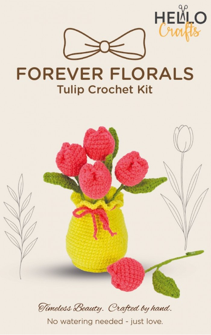 Hello Crafts Forever Florals Haakpakket - Pink Tulips