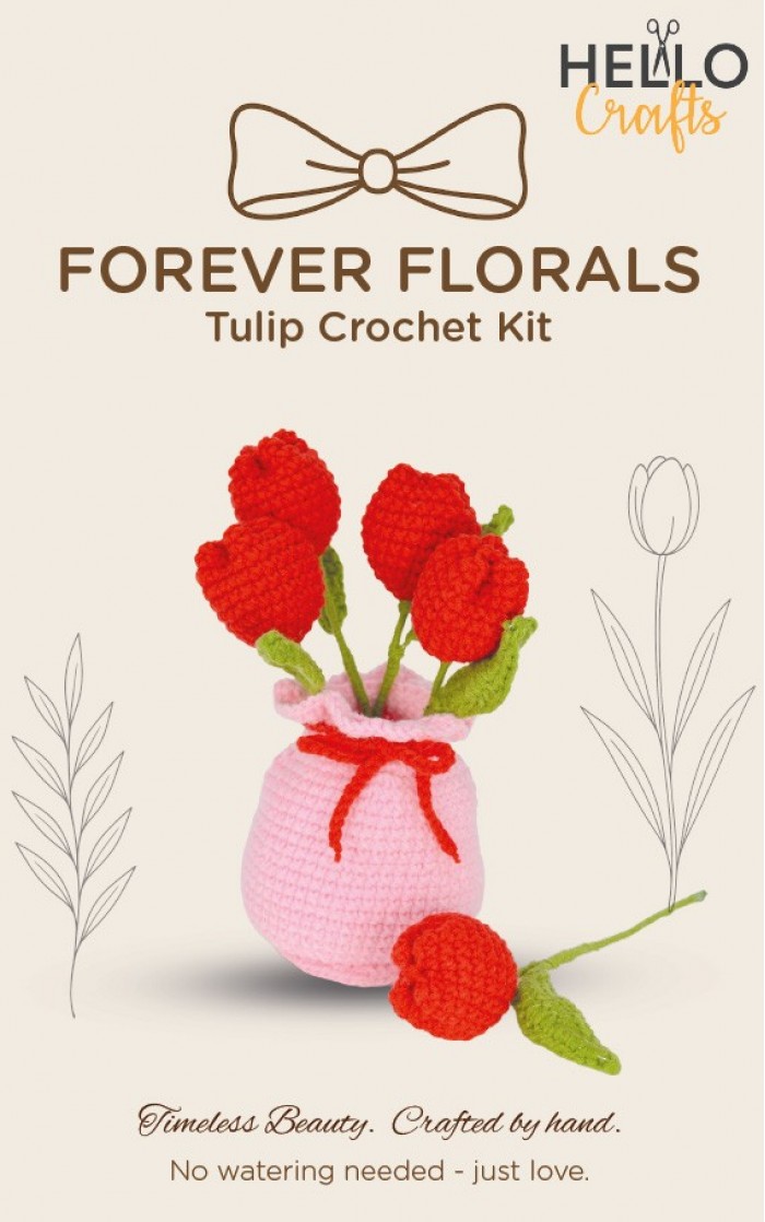 Hello Crafts Forever Florals Haakpakket - Red Tulips