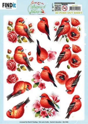 Push-out sheet - 3D - Berrie's Beauties - Whispers of Nature: Red - SB11090