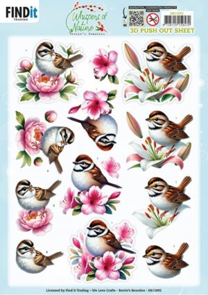 Push-out sheet - 3D - Berrie's Beauties - Whispers of Nature: Brown - SB11092