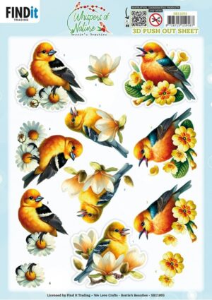 Push-out sheet - 3D - Berrie's Beauties - Whispers of Nature: Yellow - SB11093