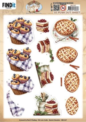 Push-out sheet - 3D - Berrie's Beauties - Homestead Bakery - Bake Bites - SB11107