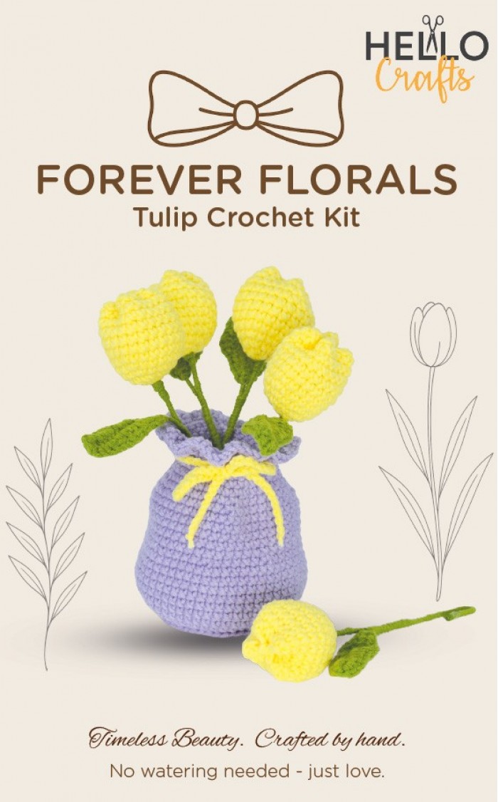 Hello Crafts Forever Florals Haakpakket - Yellow Tulips