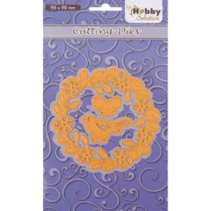 Snijmal - Nellie's Snellen: Hobby Solution - Spring Flower Wreath & Bird - HSFD010