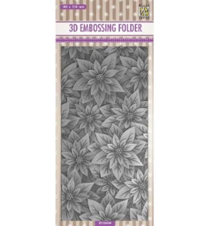 Snijmal - Nellie Snellen - 3D Embossing Folder: Poinsettia - EF3D034