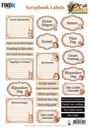 Berries Beauties Scrapbook Labels - Cute Animals - BBSL001