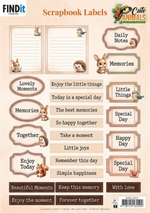 Berries Beauties Scrapbook Labels - Cute Animals - BBSL002