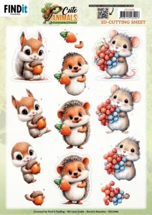 knipvel - Berries Beauties - Cute Animals: Forest Friends - CD12448