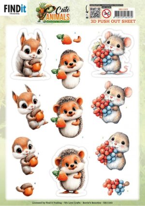 Push-out sheet - 3D - Berrie's Beauties - Cute Animals: Forest Friends - SB11103