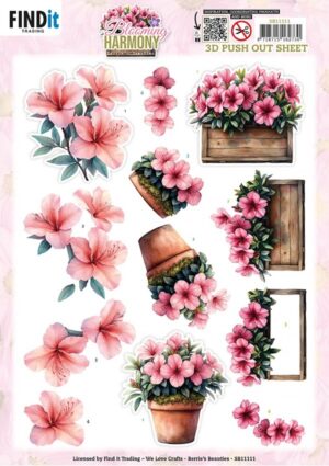 Push-out sheet - 3D - Berrie's Beauties - Blooming Harmony: Blooming Pots - SB11111