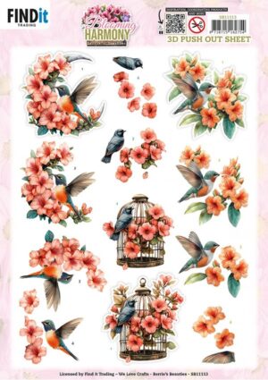 Push-out sheet - 3D - Berrie's Beauties - Blooming Harmony: Blooming Serenade - SB11113