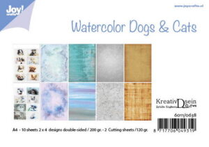 Joy! Crafts A4 Papierset Watercolor Dogs & Cats