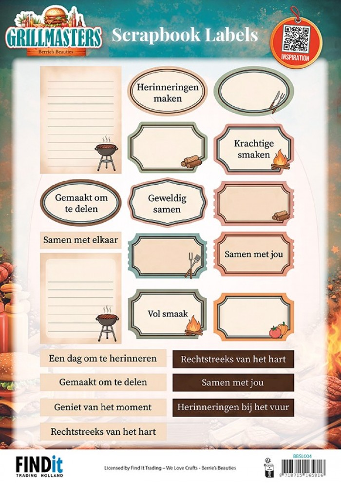 Berries Beauties Scrapbook Labels - Grillmasters NL - BBSL004