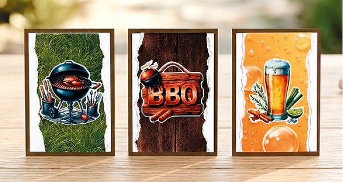 Linnen Kaartenkarton - Berries Beauties - Grillmasters - 21 x 29,7 cm - Afbeelding 6