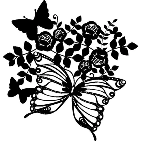 Snijmal - Marabu - Silhouette: Butterflies & Roses - 0289 00 003