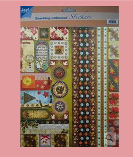 Stickers - Joy! Crafts - Sparkling Embossed Stickers: Kerst 7 - 6013/0019
