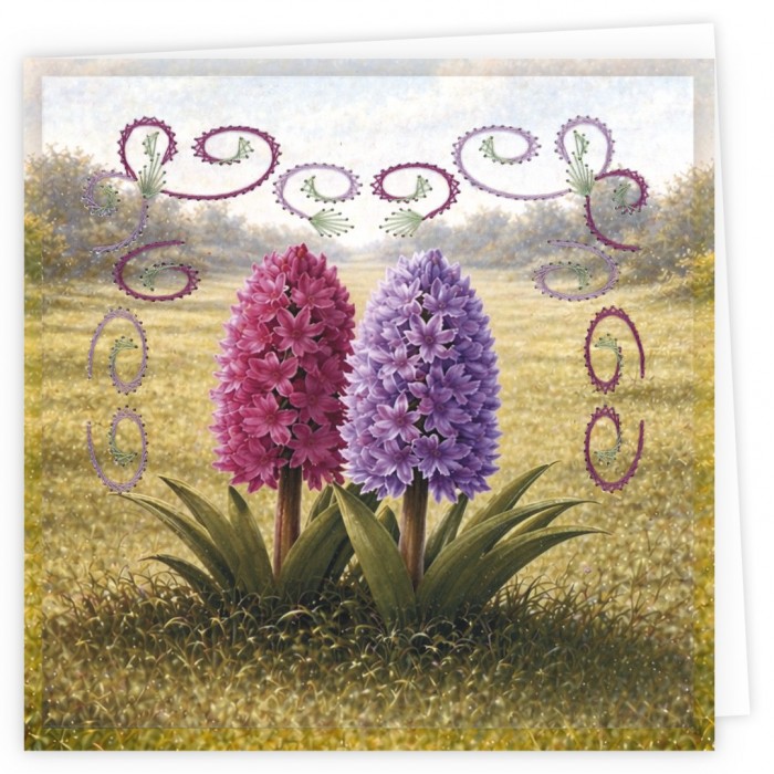 Embroidery Cards Nr. 37 Spring Hyacinth - Afbeelding 2